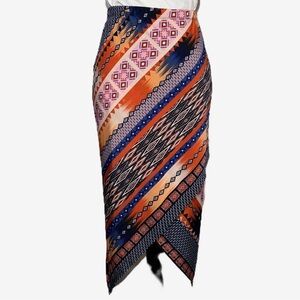 Multicolor Geometric Patterned Women's Skirt